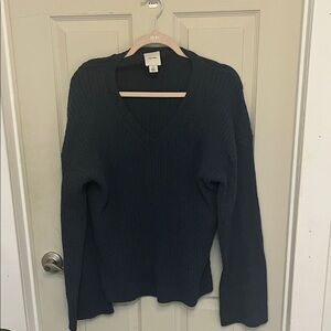 Calvin Klein V Neck Blue Sweater Large